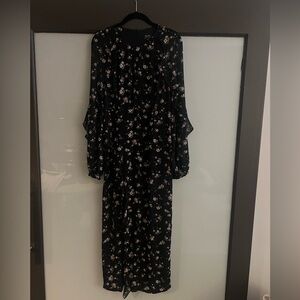 Bardot Black Floral Long Sleeve Dress